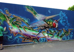 Graffiti Wall - Photo by ksen - karate, kid, fly