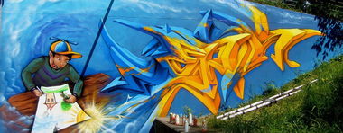 Graffiti Wall in Bezirk Frauenfeld - Photo by ksen - ksen, nesk, 3d (2010)