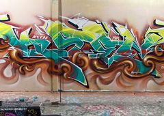 Graffiti Wall in Zürich - Photo by ksen - wavy, usb, 3d (2017)