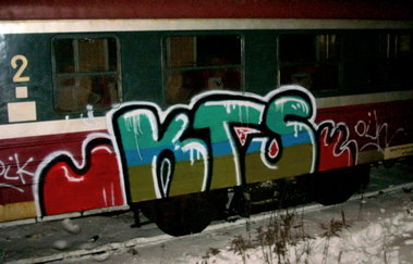 Graffiti Train in Poznań - Photo by ktsOikBats1 - Kts, oik, bats