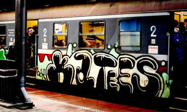 Graffiti Train in Poznań - Photo by ktsOikBats1 - Kts, oik, bats