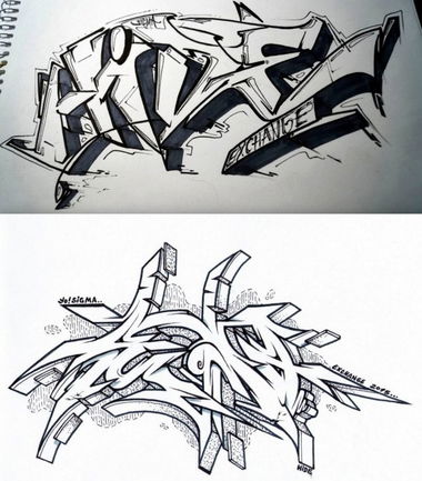 Graffiti Sketch - Photo by kuerbiskerne37