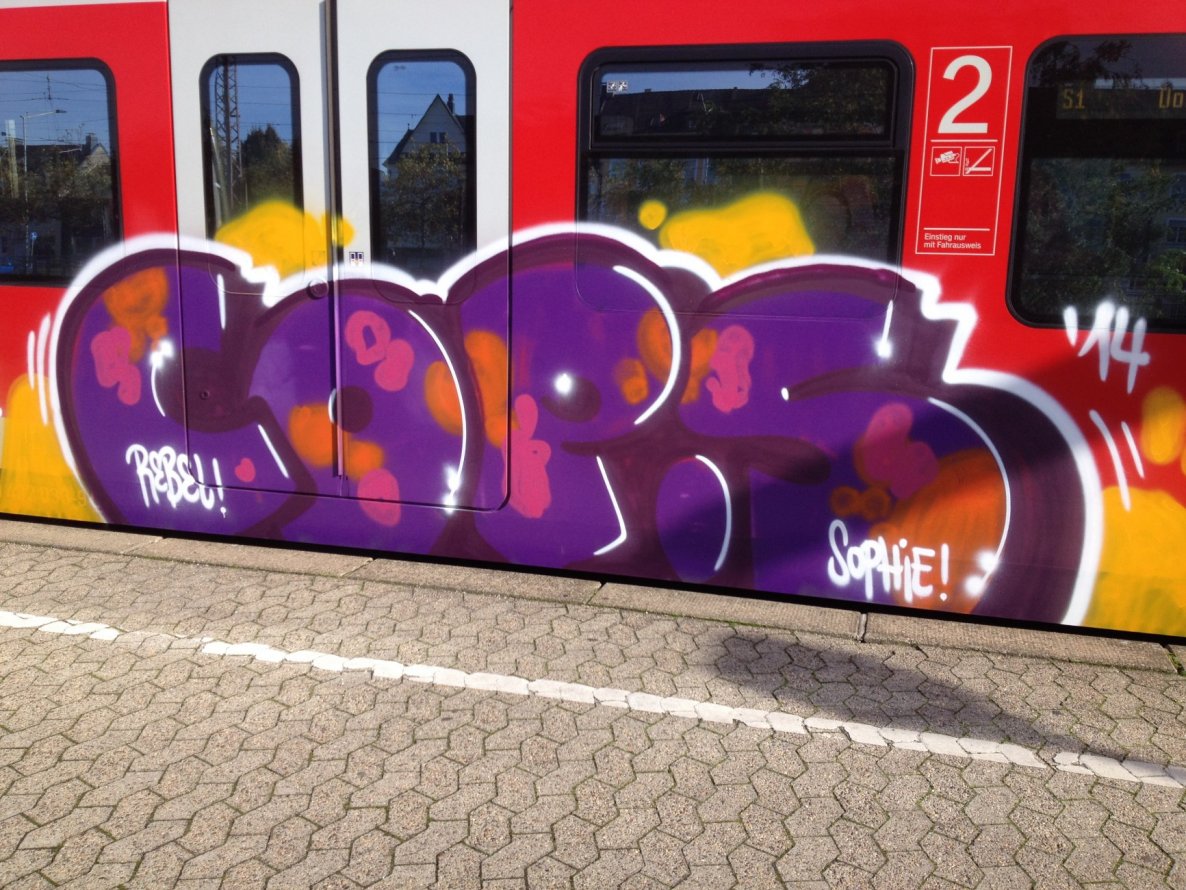Graffiti Train - Photo by lackgeruch - cops, rebel