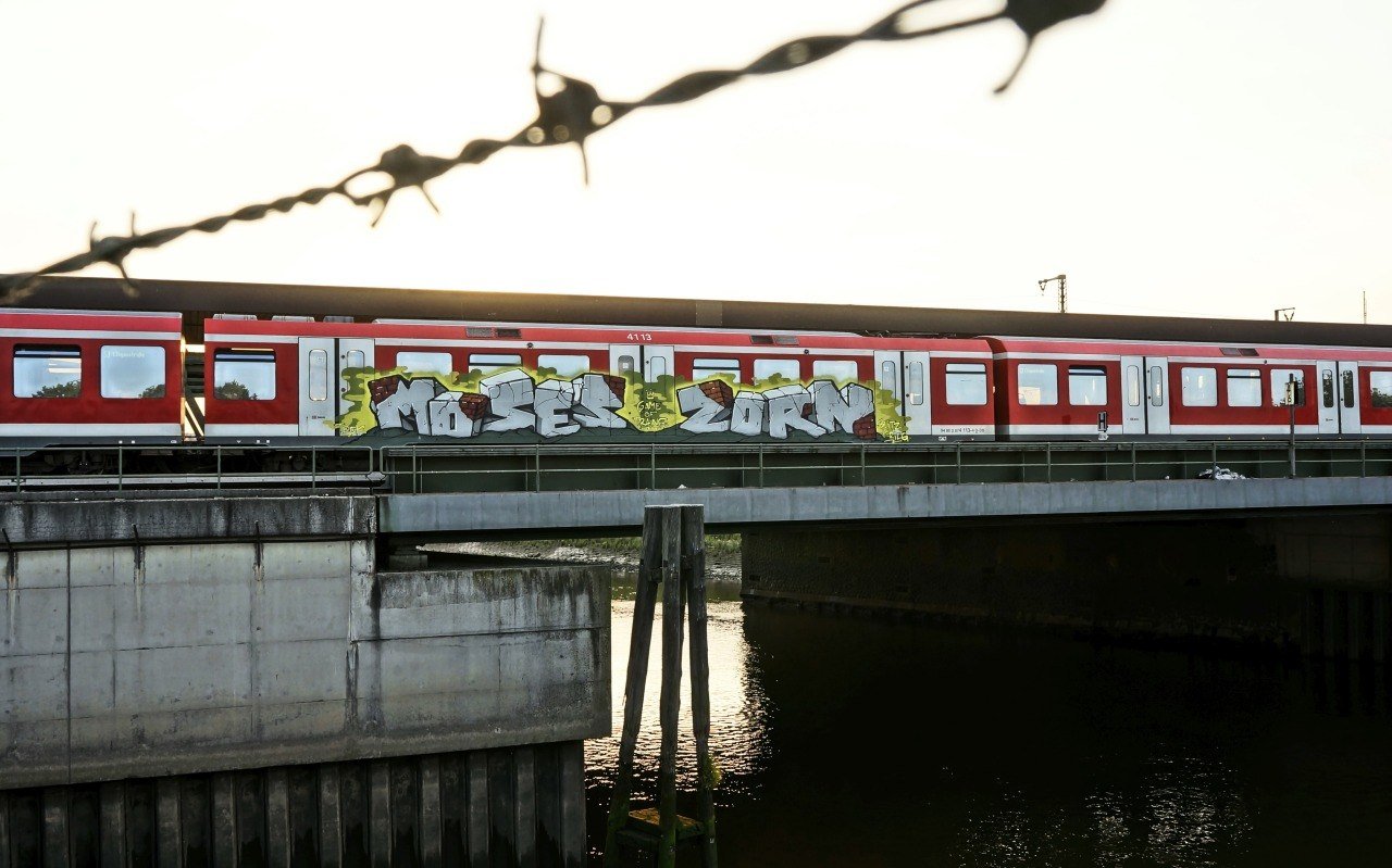 Graffiti Train in Hamburg - Photo by linseneintopf - Moses, Zorn, Bk