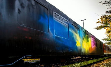 Graffiti Train in Hamburg - Photo by linseneintopf - Taps, Moses, Topsprayer