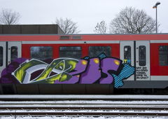 Graffiti Train in Hamburg - Photo by linseneintopf - Taps, Moses, Topsprayer