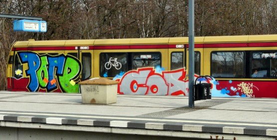Graffiti Train in berlin - Photo by lovetrains - pote, coa