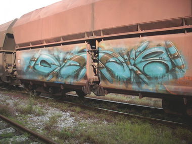 Graffiti Train in Moscow - Photo by m - DNA, muce, dna