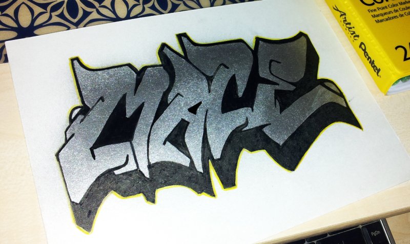 Graffiti Sketch in Pietermaritzburg - Photo by maccee - chrome, ;, marker (2014)