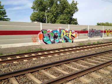 Graffiti Wall in Mainz - Photo by madmax - nert, obk (2014)