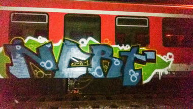 Graffiti Train in Mainz - Photo by madmax - nert (2014)