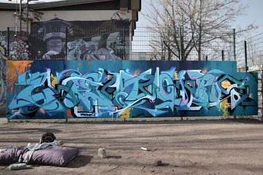 Graffiti Wall in Dresden - Photo by malerone - LOVAZ, ZETOR, TRK (2015)