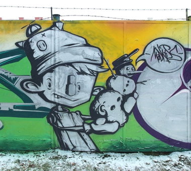 Graffiti Wall in Powiat Karwina - Photo by malik - graffunk, madkids, ospa (2014)