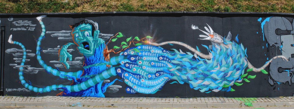 Graffiti Wall in Lublin - Photo by malik - graffunk, ospa, madkids (2013)