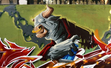 Graffiti Wall in ?ywiec - Photo by malik - graffunk, ospa, madkids (2013)