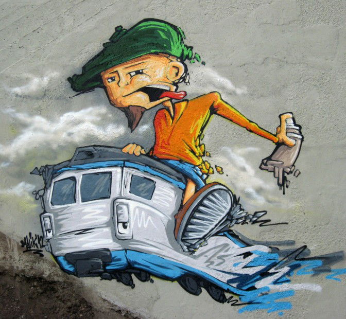 Graffiti Wall in Ostrava - Photo by malik - graffunk, ospa, madkids (2012)