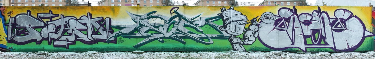 Graffiti Wall in Powiat Karwina - Photo by malik - graffunk, madkids, ospa (2014)