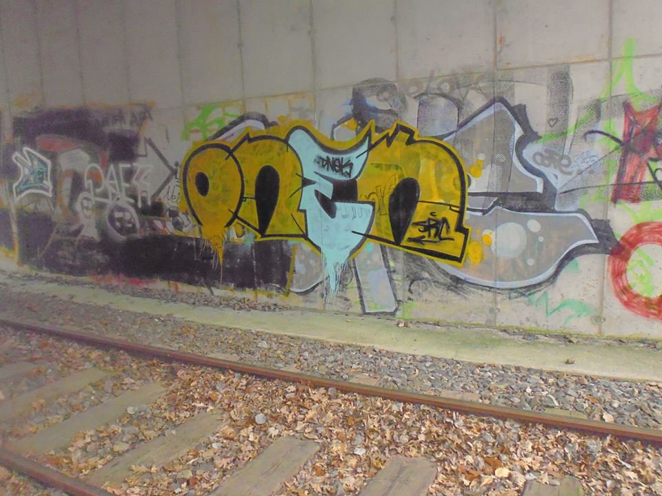 Graffiti Bombing in Freiberg - Photo by mariohanna - onek (2014)