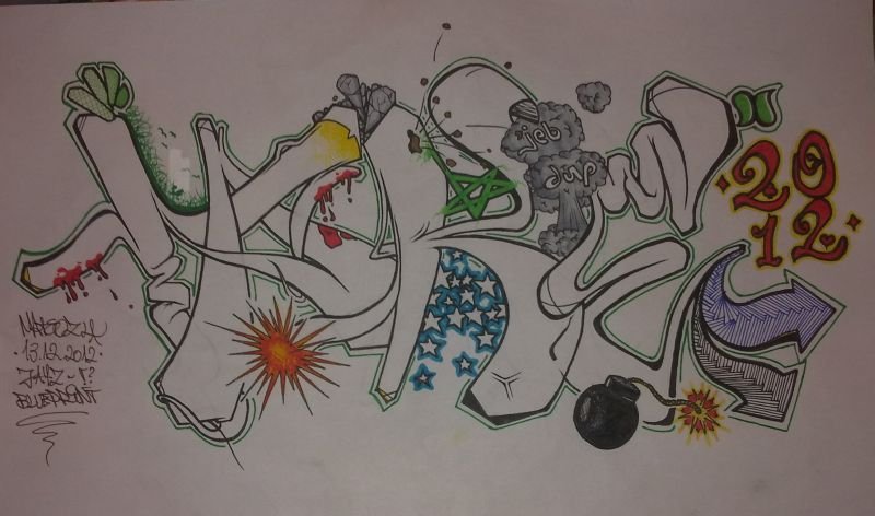 Graffiti Sketch in Dabrowa Gornicza - Photo by matteozla - take, poland (2012)