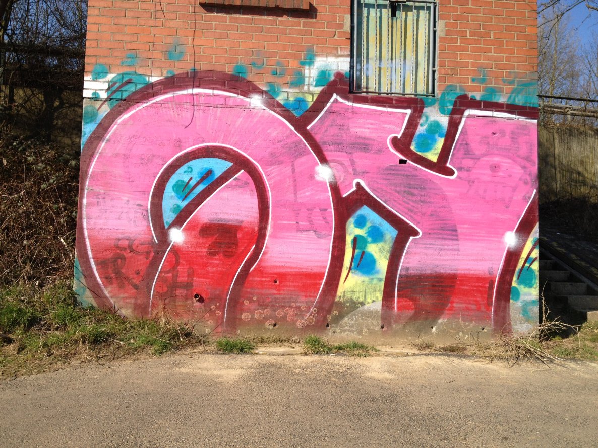 Graffiti Bombing in Sankt Augustin - Photo by mayer - BEXA, FROG, OH (2013)