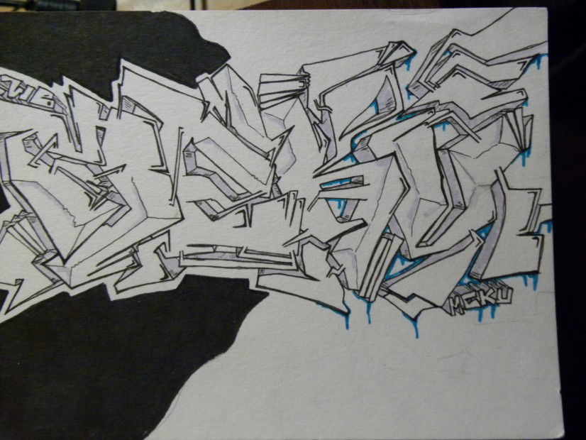 Graffiti Sketch in Ekaterinburg - Photo by meku (2013)