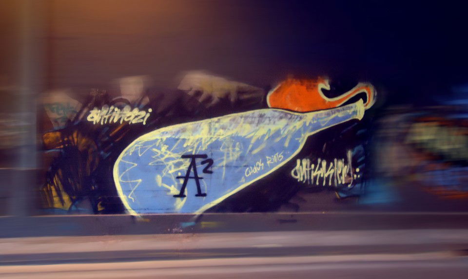 Graffiti Bombing in athens - Photo by meligalas - a2, zyan, antinazi