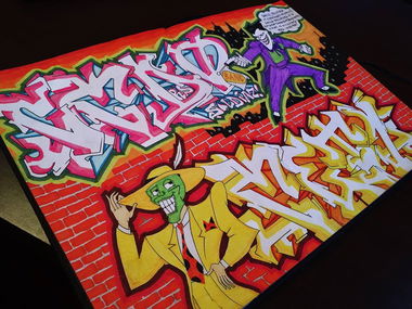 Graffiti Sketch in Estonia - Photo by metxone - graffiti, mask, joker (2017)