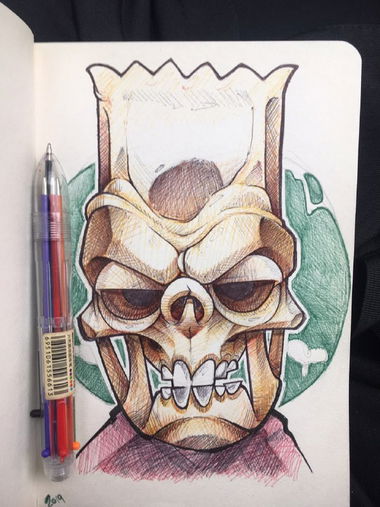 Graffiti Wall - Photo by mide - midebishkek2019bartsimpsonsimpsonscolorpengraffitisketch2019