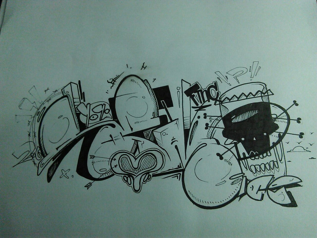 Graffiti Sketch - Photo by mide - sketch, skull (2016)