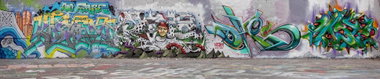 Graffiti Wall in Berlin - Photo by mist - kosem, riot, dhos (2013)