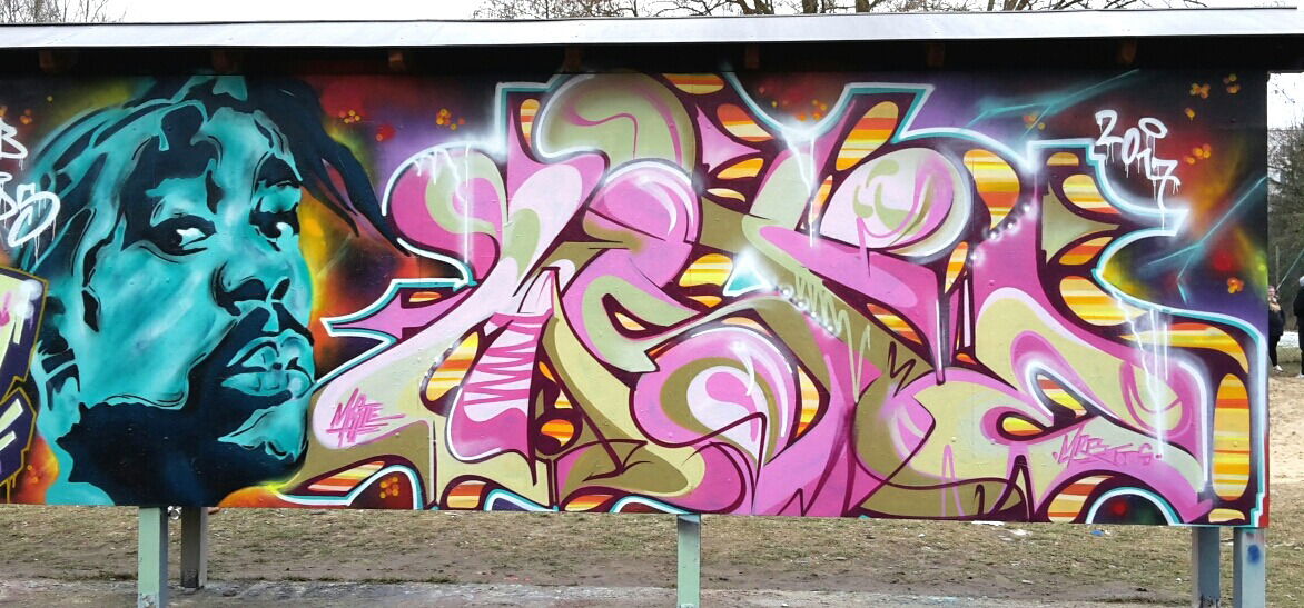 Graffiti Wall in Berlin  - Photo by mist - Mist, mrb, tods (2017)