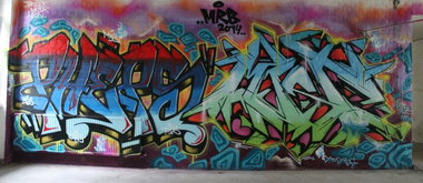Graffiti Wall in Berlin - Photo by mist - mist, pheps, mrb (2014)
