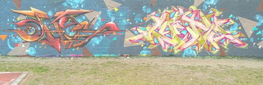 Graffiti Wall in berlin - Photo by mist - mist, mrb, dhos (2015)