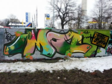 Graffiti Wall in chemnitz - Photo by mista_CAIBZ_one - omoc, caibz, 43 (2013)