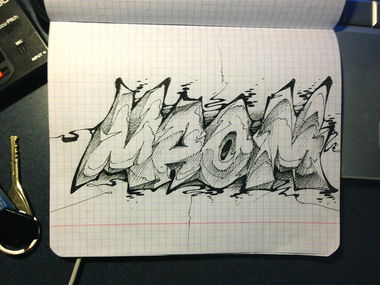Graffiti Sketch - Photo by modestmaom - maom, pen