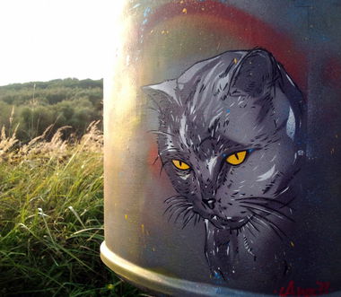 Graffiti Street Art in Berlin - Photo by moe79 - Cat, moe79, streetart