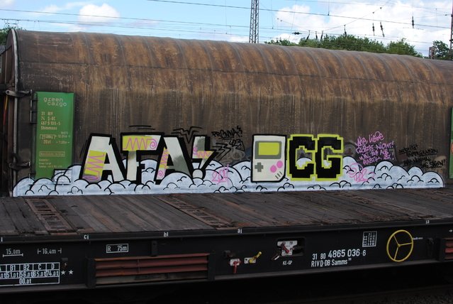 Graffiti Train - Photo by mois - afa, antifa, ocg?