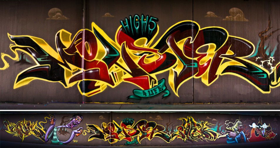 Graffiti in Wiesbaden - Photo by monster - Doe, Mos11, Monster