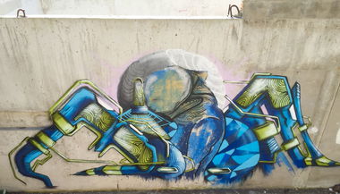 Graffiti Wall in Deutschland - Photo by moon - MoonPlusminusnullCharakterBlue (2016)