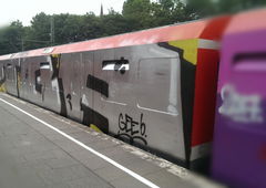 Graffiti Train in Hamburg - Photo by moschek - Tba