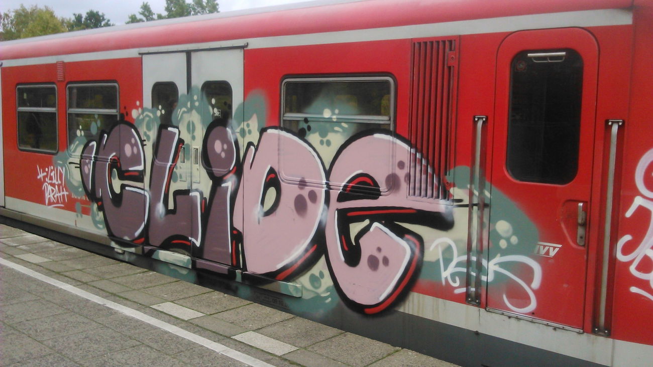 Graffiti Train in Wohnort - Photo by moschek - Clide, pes (2015)