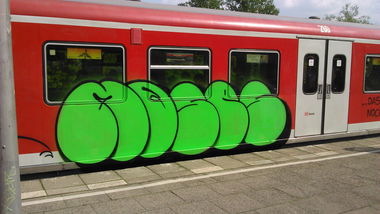 Graffiti Train in Wohnort - Photo by moschek - Moses (2015)
