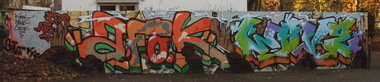 Graffiti Wall in Hamburg - Photo by moschek - afok, wave, ifr (2013)
