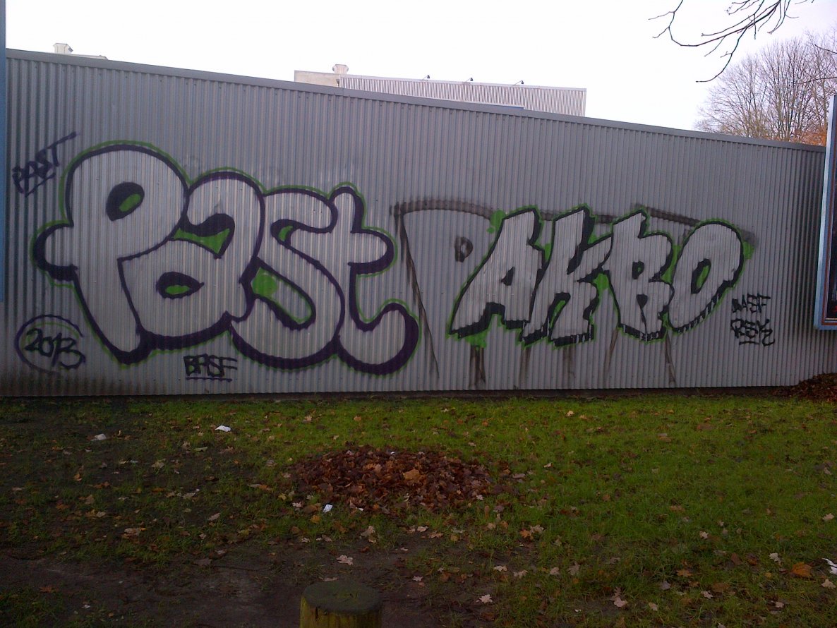 Graffiti Bombing in Hamburg - Photo by moschek - basf, rsk, past (2013)
