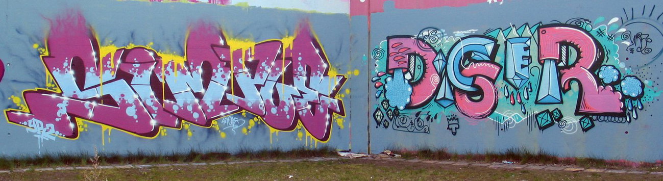 Graffiti Wall in Hamburg - Photo by moschek - simple, digger, ois (2014)