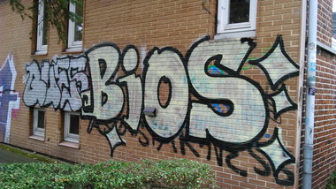 Graffiti Bombing in Hamburg - Photo by moschek - ques, bios, end (2014)