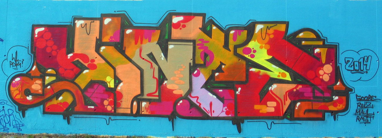 Graffiti Wall in Hamburg - Photo by moschek - hinte, wl, rdk (2014)
