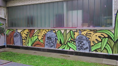 Graffiti Wall in Wohnort - Photo by moschek