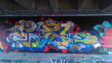 Graffiti Wall in Amsterdam - Photo by moschek - tfp, crew (2014)