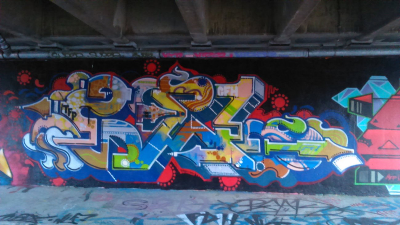 Graffiti Wall in Amsterdam - Photo by moschek - tfp, crew (2014)